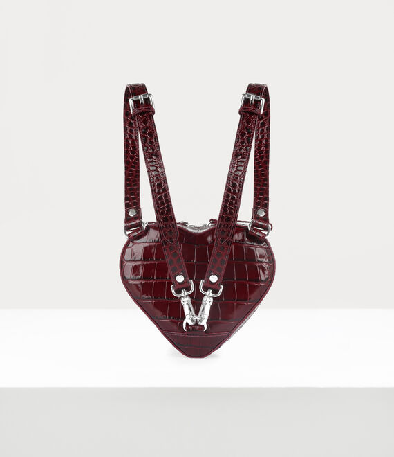 Vivienne Westwood Ella Heart Mini Backpack in BURGUNDY